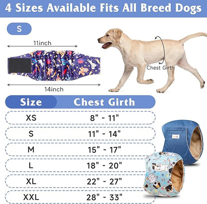 5 Pack Dog Diapers Male Reusable, Premium Belly Bands for Dogs, High Absorbing Male Dog Pee Wraps for Doggie in Incontinence or Excitable Urination and Training Black XXL