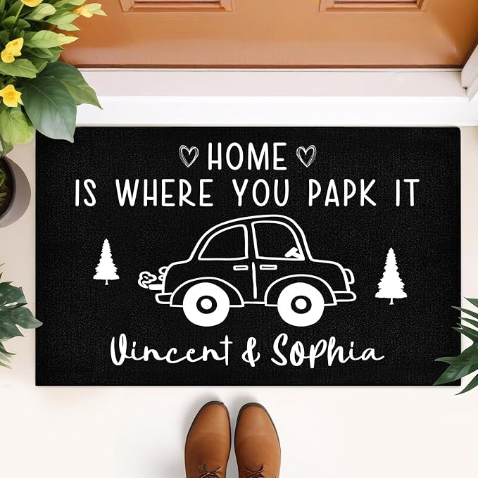 Custom Doormat with Family Name - Personalized Entryway Door Mat Front Door Mat for Outdoor Decor Entrance Mat Housewarming Gift with Anti-Slip Backing Design12
