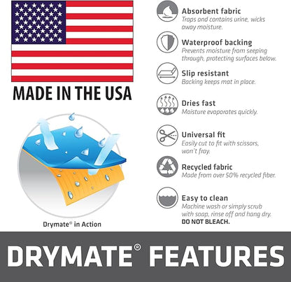 Drymate 12-Pack Washable Pee Pads for Dogs (29x36), Waterproof, Absorbent, Slip-Resistant, Reusable Pet Training Potty Puppy Mats, Housebreaking, Incontinence Bed Pads, Crate, Kennel (USA Made)