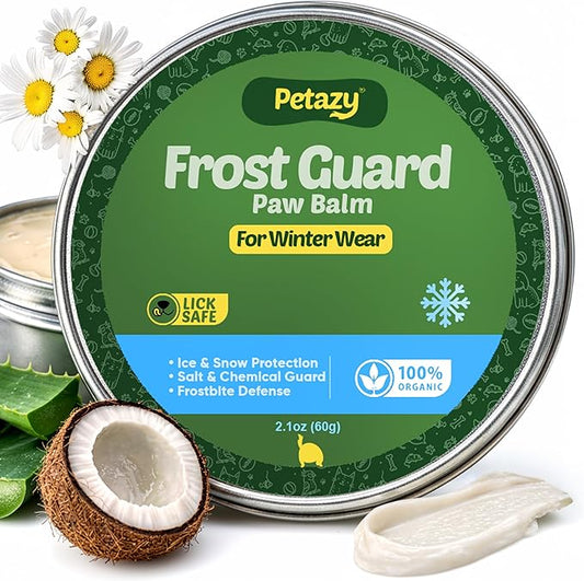 Frost Guard Dog Paw Balm for Dogs - Winter Paw Protection from Snow, Ice & Salt, Prevents Cracking & Dryness, Natural Paw Wax with Beeswax, Shea Butter, Coconut Oil & Vitamin E