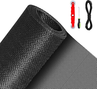 QWR Pet Proof Window Screen Replacement Kit, 48"x118" Durable High Hardness Screen Mesh Replacement Window Screens Repair Kit for Sliding Screen Door,Patio and Windows.(Folded Package with Tool Kit)