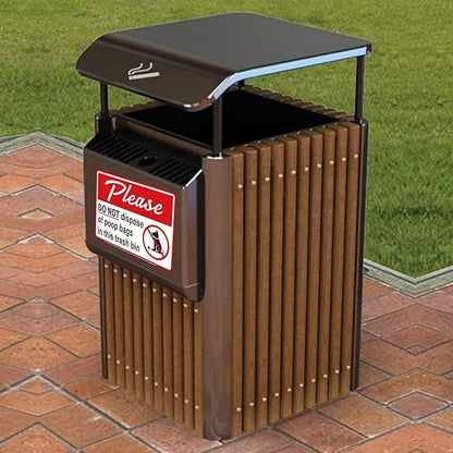2PCS Please Do Not Dispose Poop Bags in This Trash Bin Stickers, Self-Adhesive Weatherproof Do not Throw Dog Poop Bag in The Trash Sign, Trash Can Stickers for Home，Yard，Restaurant（8" x 6"）