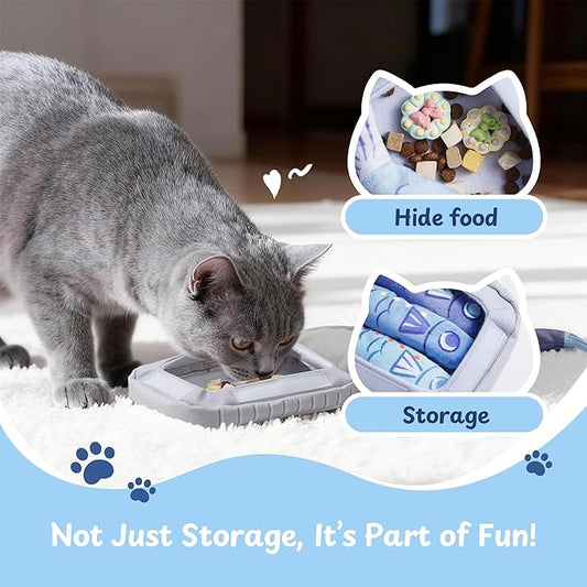 Nocciola Catnip Toys for Indoor Cats - 3 Pack Cat Toys Fish with Sardine Can Pouch, Cat Nip Toys Cat Kicker Toy with Crinkle Paper, Interactive Cat Toy for Kitten Enrichment, Cat Gifts