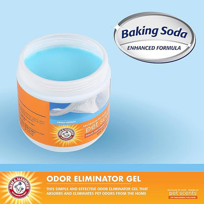Arm & Hammer for Pets Pet Scents Solid Gel Deodorizer in Fresh Breeze Scent | Room Deodorizer Solution for Homes with Pets, Odor Removing Gel, 15 Ounces - 12 Pack