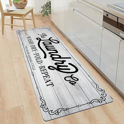Pauwer Farmhouse Kitchen Rug, 20"X48", Beige, Non Slip, Washable, Machine Made
