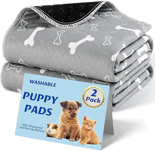 Washable Pee Pads for Dogs, 2Pcs Reusable Puppy Pads , Absorbent Dog Training Pads,100% Waterproof Non-Slip Whelping Pad Dog Playpen Indoor Cage Pad Couch Cover,Pet Supplies 31x36