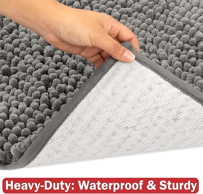 DogBuddy Dog Door Mat for Muddy Paws, Absorbent Microfiber Pet Rug, Waterproof Non-Slip Doormat, Washable Rugs for Dogs, Entryway Indoor Outdoor Mat, Dog Supplies (Runner, Shadow)