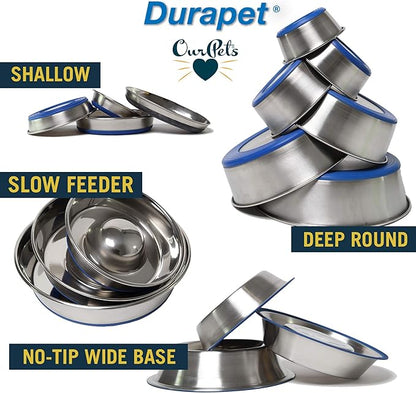 OurPet's DuraPet Premium Dishwasher Safe Stainless Steel Dog Bowl for Food or Water [Multiple Sizes for Small to Large Dogs] Extra Large (11 Cups)