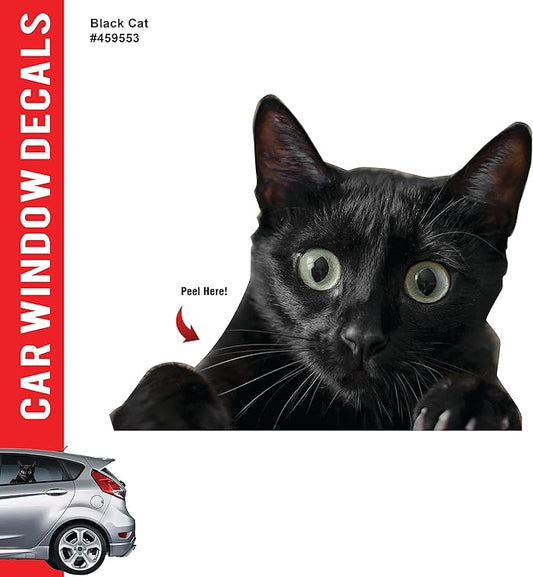 LEMONSODA Cat Car Window Decals Funny 3D Weatherproof Decals (Black Cat)