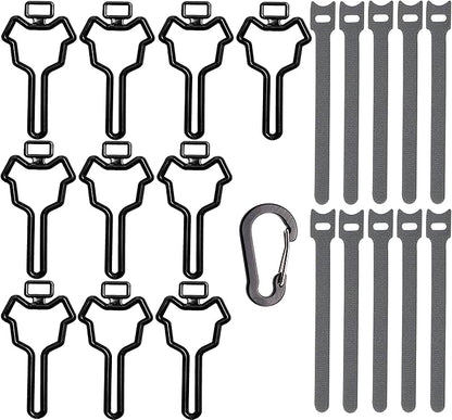 10 Pcs Dog Poop Bag Holder, Waste Bag Holder, Dog Poop Bag Carrier, Hand Free Holder (Black)