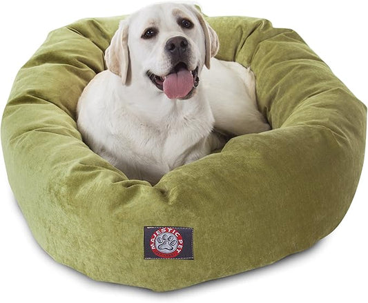 Majestic Pet Villa 40 Inch Shredded Memory Foam Dog Bed for Large Sized Dog 40x29x9 Inch–Orthopedic Pet Bed with Removable Washable Cover-Washable Large Puppy Mat with Head Support-Apple