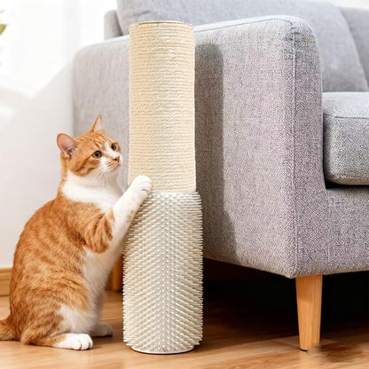 4 Pcs M8 Cat Scratching Post Replacement with Screws, 15.7×3.9-Inch Upgraded Natural Sisal and Soft-Spiked Cat Tree Replacement Parts, for Cat Tower Furniture