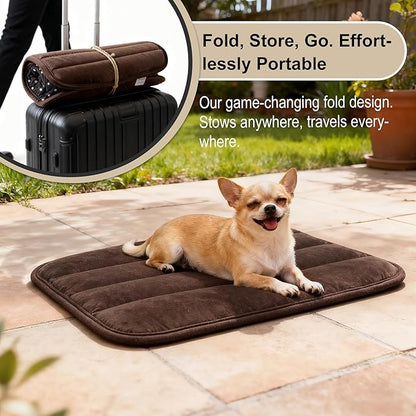 Dog Crate Pad, Ultra Soft & Anti-Slip Kennel Mat, Secure Fit for Metal Crates & Dog Cages, Washable Cozy Bed for Small Medium Large Dogs (Dark Brown, S(23"*14"*1.5"))