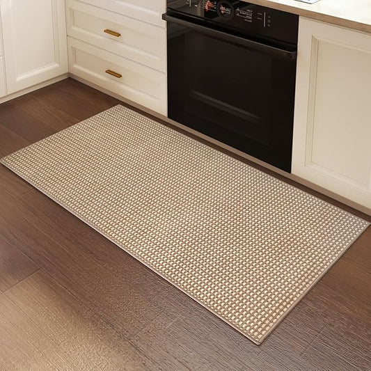 2x4 ft Entryway Rug Indoor Door Mat Non Slip Boho Woven Washable Area Rugs Kitchen Runner Rug Mat, Front Entry Rugs Entrance Doormat for Hallway Porch Bathroom Laundry Room, Brown 24"x48"