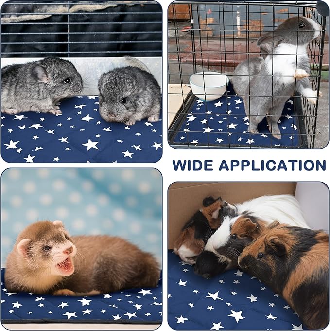 Self Warming Cat Bed Self Heating Dog Mat Star Pattern Warm Thermal Pet Pad Reflects Body Heat Washable Soft Puppy Crate Pad Anti Slip Kennel Mat for Pets (Navy Blue,18'' L X 24'' W X 0.4'' Th)