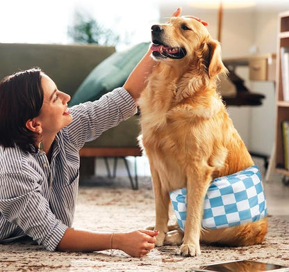 wegreeco Small Dog Diapers Male,Reusable Belly Bands for Male Dogs,Washable Doggie Puppy Male Diapers Wraps,Medium Large Size (5 Pack Medium, Blue Coffee Checkerboard)
