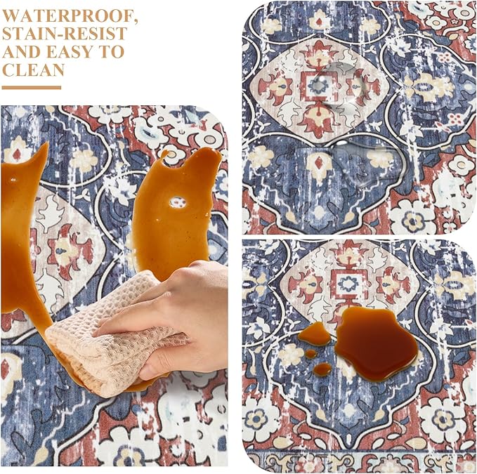 Ileading Anti Fatigue Kitchen Rugs Sets of 2 Cushioned Kitchen Mats for Floor Waterproof Kitchen Mat Set Non Slip Comfort Standing Mat for Kitchen, Office, Sink, Laundry