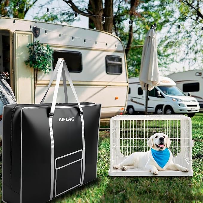 Storage Bag for Collapsible Dog Crate, Large Capacity Travel Case, Also Fits Most Pop Up Playpens, Soft Dog Beds & Cat Houses, Car Trunk Organizer