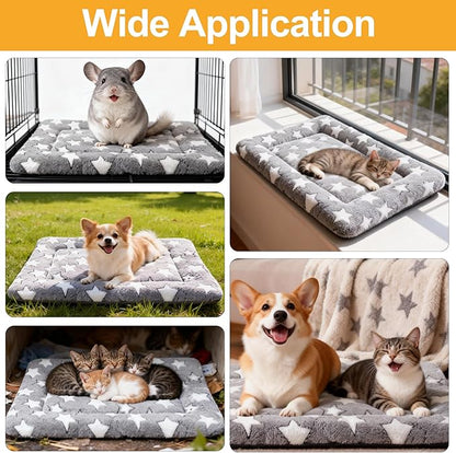 Dog Bed Mat, Reversible Crate Pads for Small/Medium/Large Dogs & Cats Sleeping, Portable & Soft, Dog Beds Crate Pad (Grey, XS(18"*14"*1.5"))