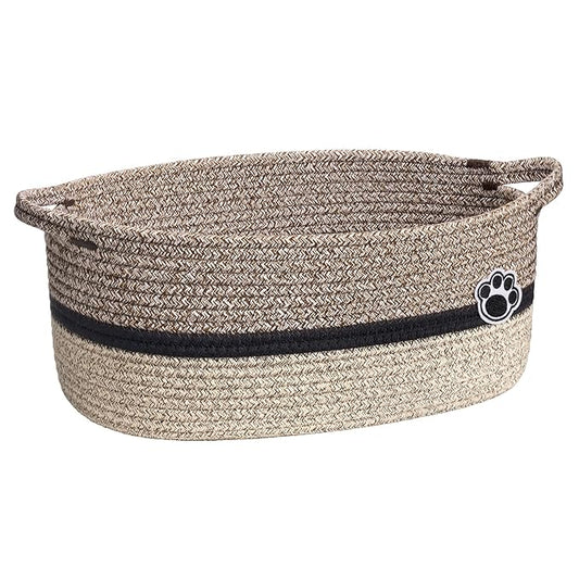 Dog Toy Basket, Baby Boy Shower Gifts Basket for Nursery Bedroom, Dog Storage Bins with Handles, Woven Rope Baskets for Pet Cat Organizer, 13.6"x 10" x 6"