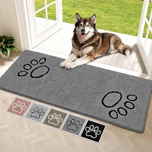Bcoimo Super Absorbent Dog Door Mat, 60"*24" Anti Slip Mat for Muddy Paws, Pet Rugs for Dirty Paws Washable That Absorbs Moisture and Dirt, for Dog Cage and Pet Resting Carpet