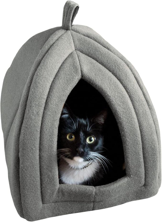PETMAKER Indoor Cat House with Removable Foam Cushion for Cats, Kittens, Small Dogs & Small Pets, Plush Pet Bed Crate Tent Hideaway with Cozy Soft Interior, Small Animal Sleep & Rest Space