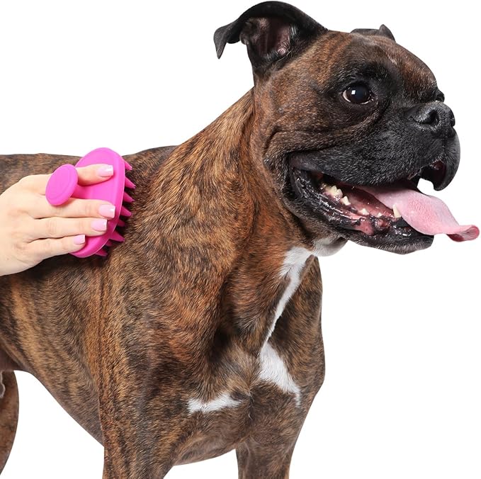 Dexas BrushBuster Silicone Gentle Dog Grooming and Massage Brush