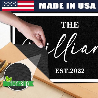 Custom Doormat with Family Name - Personalized Entryway Door Mat Front Door Mat for Outdoor Decor Entrance Mat Housewarming Gift with Anti-Slip Backing Design02