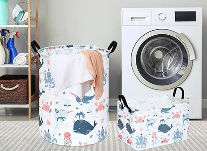 Baby Storage Basket Cute Gifts Basket Toys Organizer Waterproof Kids Hamper Nursery Bins Women Storage Cube for Home/Dorm/Kitchen/Pet/Office/Closet/Shelf/Room Decor