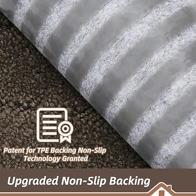 BEQHAUSE Edging Stair Treads for Wooden Steps 9" x 28", Non Slip Carpet Stair Treads Indoor Stair Runners, Soft Stair Rugs, Machine Washable, 100% Polyester, TPE Backing, 4pcs, Brown