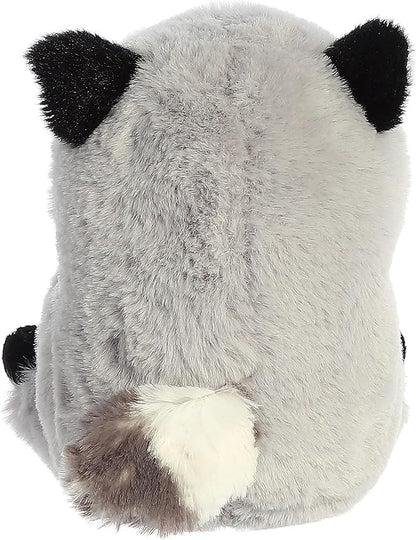 Aurora® Round Rolly Pet™ Ripley Raccoon Stuffed Animal - Adorable Companions - On-The-Go Fun - Gray 5 Inches