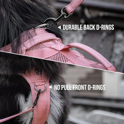 OneTigris Tactical Dog Harness for Small Dogs, No Pull Small Dog Vest Harness with Handles Breathable Military Dogs Molle Vest, Harness for Walking Hiking Training