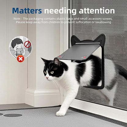 Pet Screen Door for Dogs & Cats - Heavy Duty Magnetic Lockable Flap, Inside Door 11.1x8.94inch, Easy Install for Sliding Glass/Patio Doors Screen, Scratch-Resistant & Security Latch (Size XL)