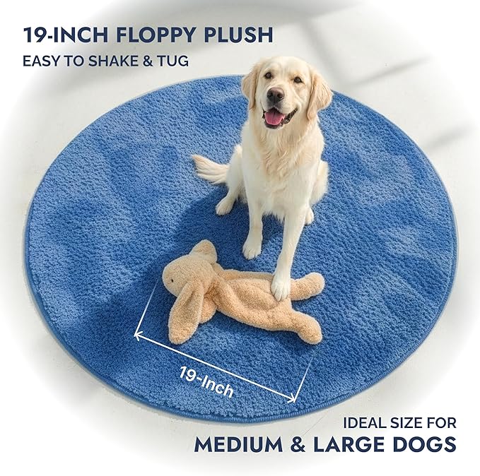 Pet Lou Floppy Rabbit Plush Dog Toy with Squeaker and Crinkle Paper, Stuffingless Dog Chew Toys, 19 Inch Durable Plush Dog Toys for Medium and Large Dogs, Tan