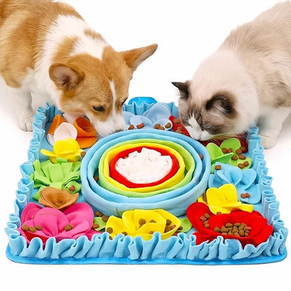 ORIA Snuffle Mat for Dogs, 20'' x 20'' Dog Sniff Mat, Interactive Puzzle Mat for Mental Stimulation, Boredom, Stress Relief, Anti-Slip Dog Treat Mat for Puppies Small Large Dogs