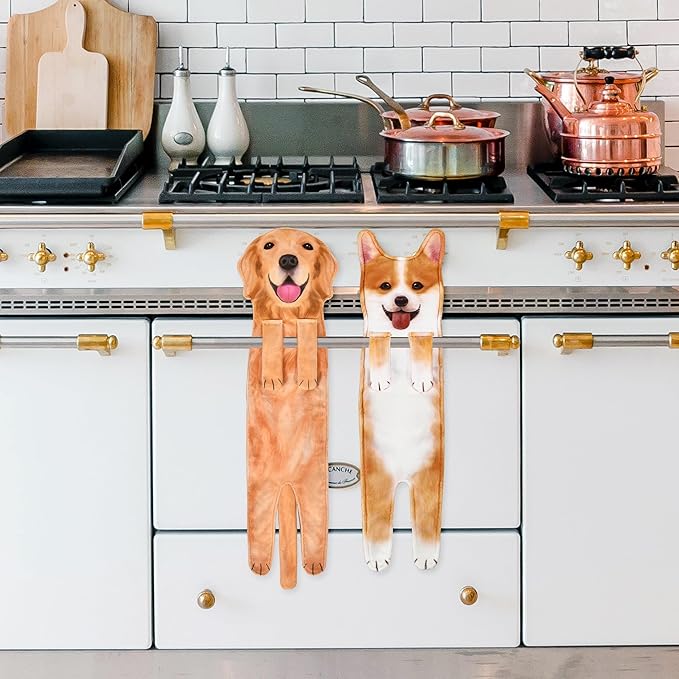 AGRIMONY Golden Retriever Dog Funny Hand Towels for Kitchen Bathroom - Dog Mom Gifts for Women Men- Easter Mothers Fathers Valentines Housewarming Unique Christmas Birthday Gifts for Animal Lovers