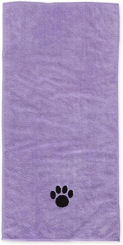 Bone Dry Pet Grooming, Embroidered Microfiber Towel Drying Collection, 15x30, Lavender