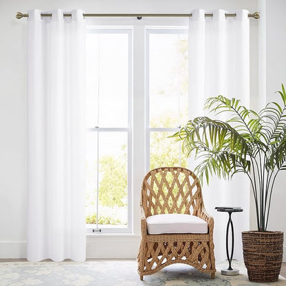 NICETOWN White Privacy Sheer Curtains 90 Inches Long for Living Room Bedroom 2 Panels Set Non-See-Through Semi Sheer Curtains Light Filtering Window Drapes, 42" W