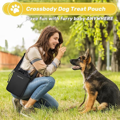 6 Set Dog Travel Bag, Large Pet Travel Kit for Supplies Includes 2 Food Containers, 1 Pet Organizer for Dogs, 2 Collapsible Bowls, 1 Treat Pouch, Dog Weekend Overnight Bag Luggage, Black