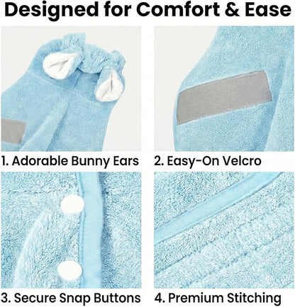 Dog Bathrobe Super Absorbent Towel for Small Dogs Cats Fast Drying Dog Robe Coat with Hood Puppy Cat Bath Towel Wrap Pet Grooming Supplies After Shower (Yellow,XS)