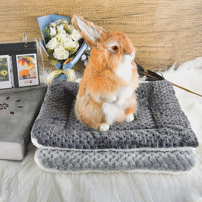 Small Animal Bed Mat, Soft & Warm, Suitable for Guinea Pig, Hamster, Rabbit, Rat and Bearded Dragon (X-Large(13.3''x9.4''), Star Blue)