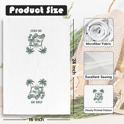 Golf Dog Kitchen Towels - Poodle Dish Towels, Sports Gifts, Pet Golf Club Decorative Absorbent Dishcloths Hand Towels Set of 2 for Kitchen Gym Spa Decor 16x24 Inches