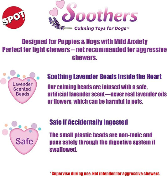 SPOT Soothers- Tabbie Lambie Dog Toy-Separation Anxiety Toys for Dogs, Stuffing Free, Scented with Calming Lavender Fragrance Beads to Safely Calm and Relax Dogs and Puppies, 8in