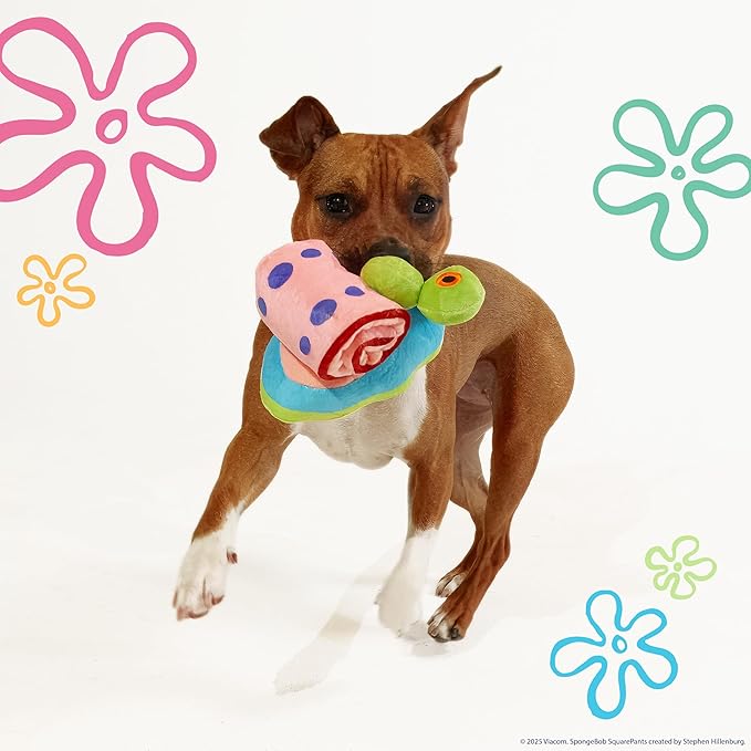 design LAB, Inc. Spongebob Squarepants Official Merchandise | Plush Dog Toys | Spongebob & Gary The Sea Snail (Value 2-Pack) Nesting Toy Tennis Ball & Soft Hide and Seek Treat Dispenser