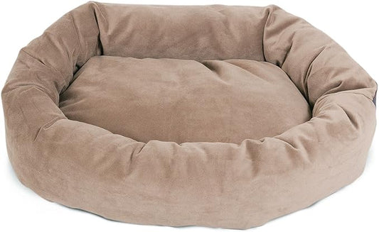 Majestic Pet Villa 40 Inch Shredded Memory Foam Dog Bed for Large Sized Dog 40x29x9 Inch–Orthopedic Pet Bed with Removable Washable Cover-Washable Large Puppy Mat with Head Support-Pearl