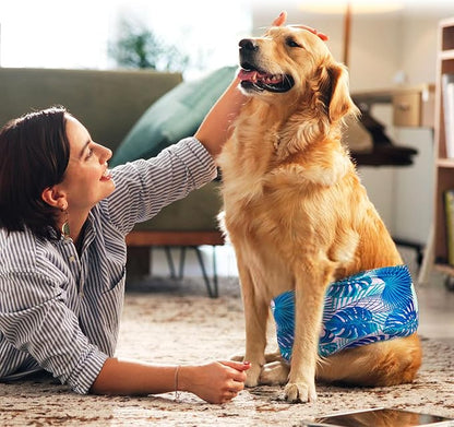 wegreeco Small Dog Diapers Male, Reusable Belly Bands for Male Dogs, Washable Doggie Puppy Diapers Wraps, Medium Large Size(5 Pack X-Small, Hawaiian)