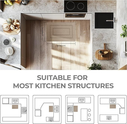 GRANNY SAYS Kitchen Mats for Floor Resist Dirt Kitchen Rugs Non Slip Washable, Small Rug for Sink Laundry Thick Durable Polypropylene Comfort Standing, 32" x 20", Khaki