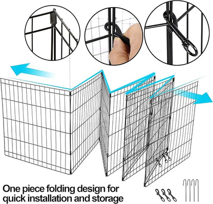 ZENY Puppy Pet Playpen 8 Panel Indoor Outdoor Metal Portable Folding Animal Exercise Dog Fence, 24'' W x 24'' H
