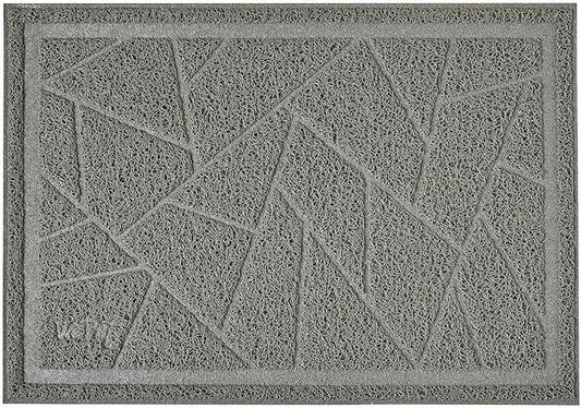 WePet Cat Litter Box Mat, Kitty Premium PVC Pad, Durable Trapping Rug, Phthalate Free, Urine-Resistant, Scatter Control, Mosaic, M 23 x 16 Inch, Cadet Grey