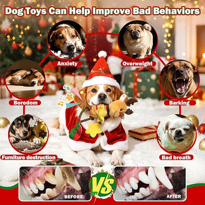 Christmas Dog Toys for Large Dogs,Stuffed Plush Squeaky Dog Toys for Small,Medium & Large Breed,Tug of War Plush Toy,Stuffed Toy for Dogs to Keep Them Busy